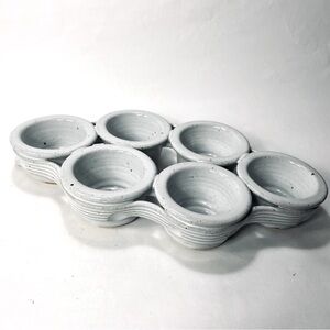 Diehl 1987 Art Studio Pottery 6 Cup Small Bowl Wall Hanging Topping Spice Cups